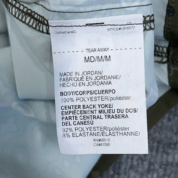 Under Armour Shirt Mens Medium Green Paisley Dockside Short Sleeve Button Up - Picture 4 of 9